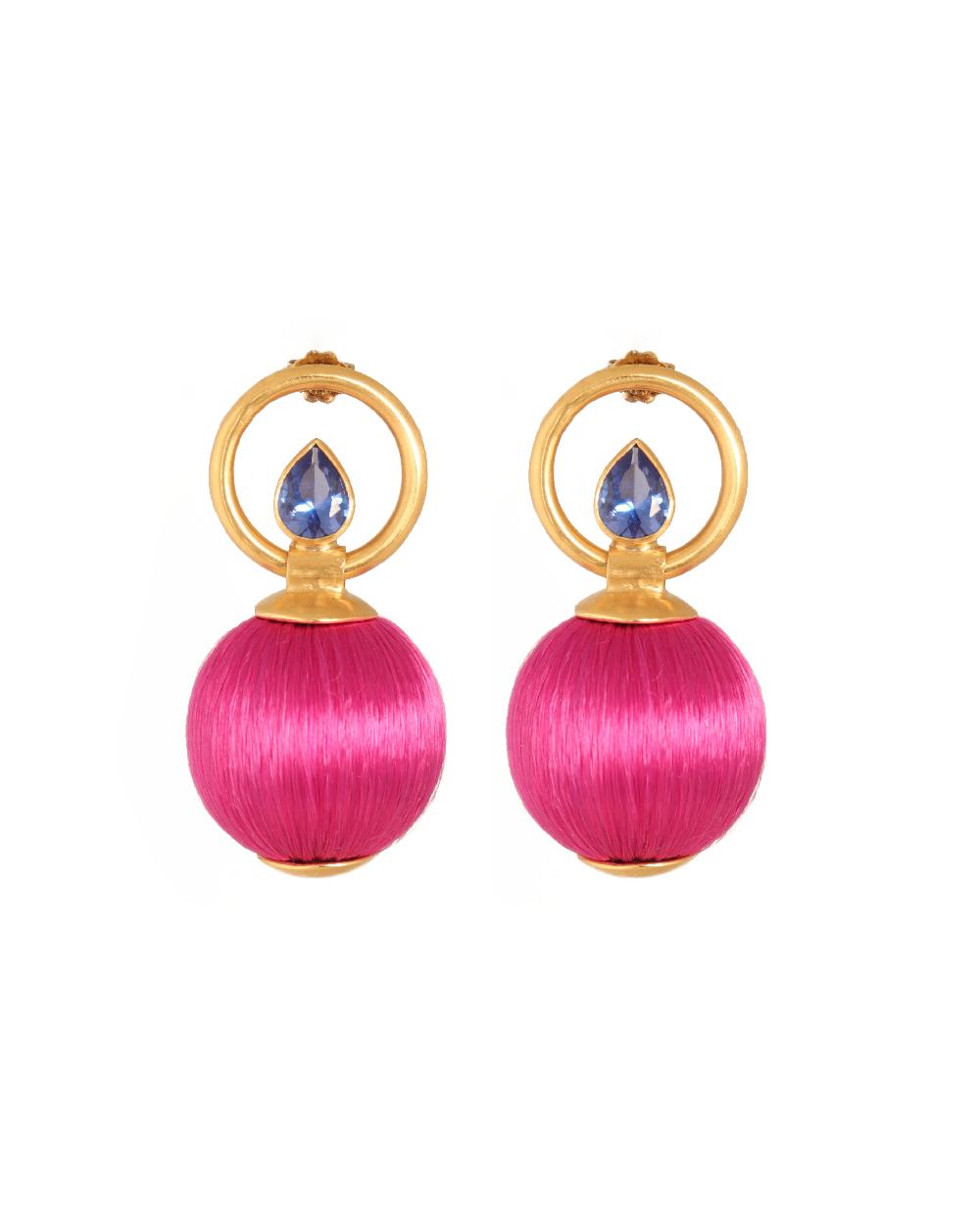 katerina makriyianni Colored Fireballs Earrings / Blue