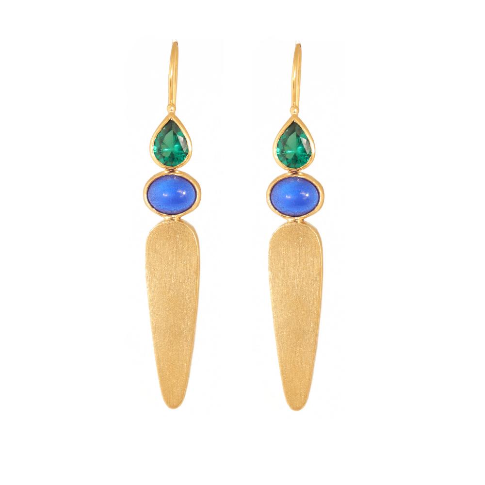 katerina makriyianni Crystal Sense Earrings Big Blue / Green