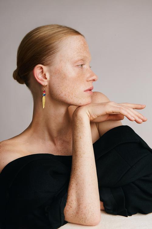 Katerina Makriyianni Crystal Sense Earrings Small Blue / Fuchsia