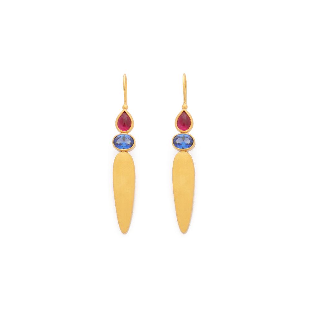 katerina makriyianni Crystal Sense Earrings Small Blue / Fuchsia
