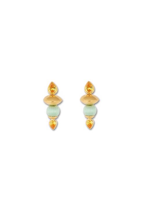 katerina makriyianni Harmonia Earrings / Pistachio-Yellow