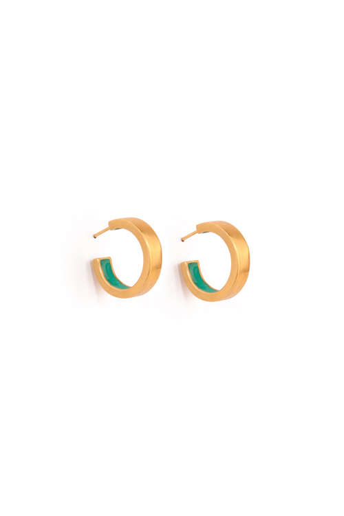katerina makriyianni Inner Hoops Small/ Emerald Green