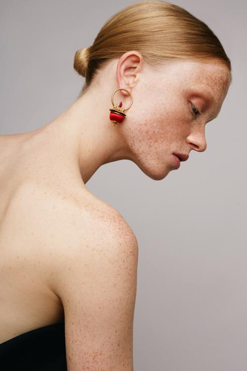 Katerina Makriyianni Bombs Of Color Earrings / Red