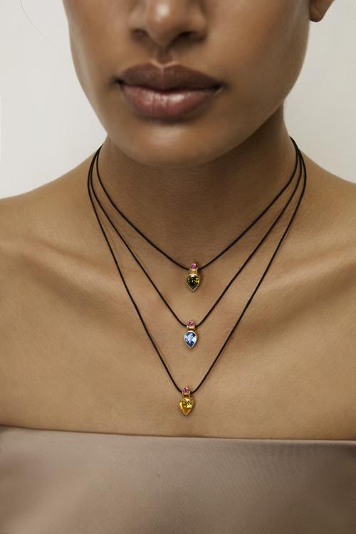 Katerina Makriyianni Falling Drops Necklace / Blue