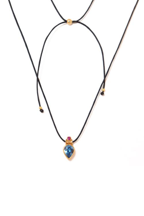 katerina makriyianni Falling Drops Necklace / Blue