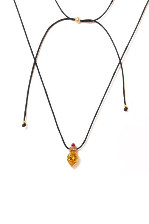 katerina makriyianni Falling Drops Necklace / Yellow