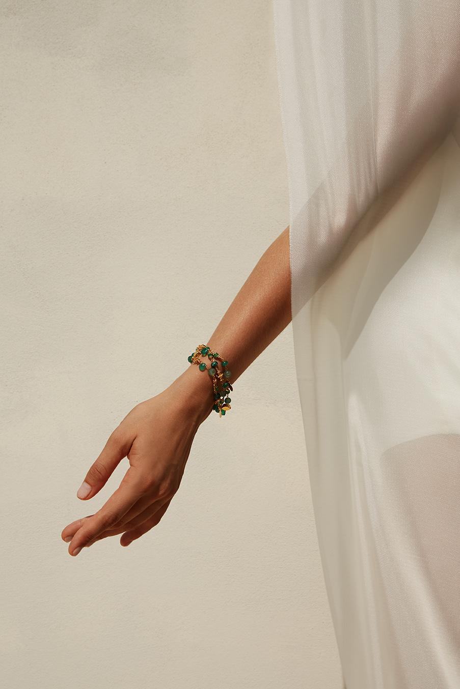 Katerina Makriyianni Green Twisted Bracelet