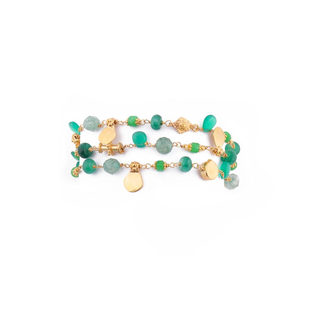 Katerina Makriyianni Green Twisted Bracelet