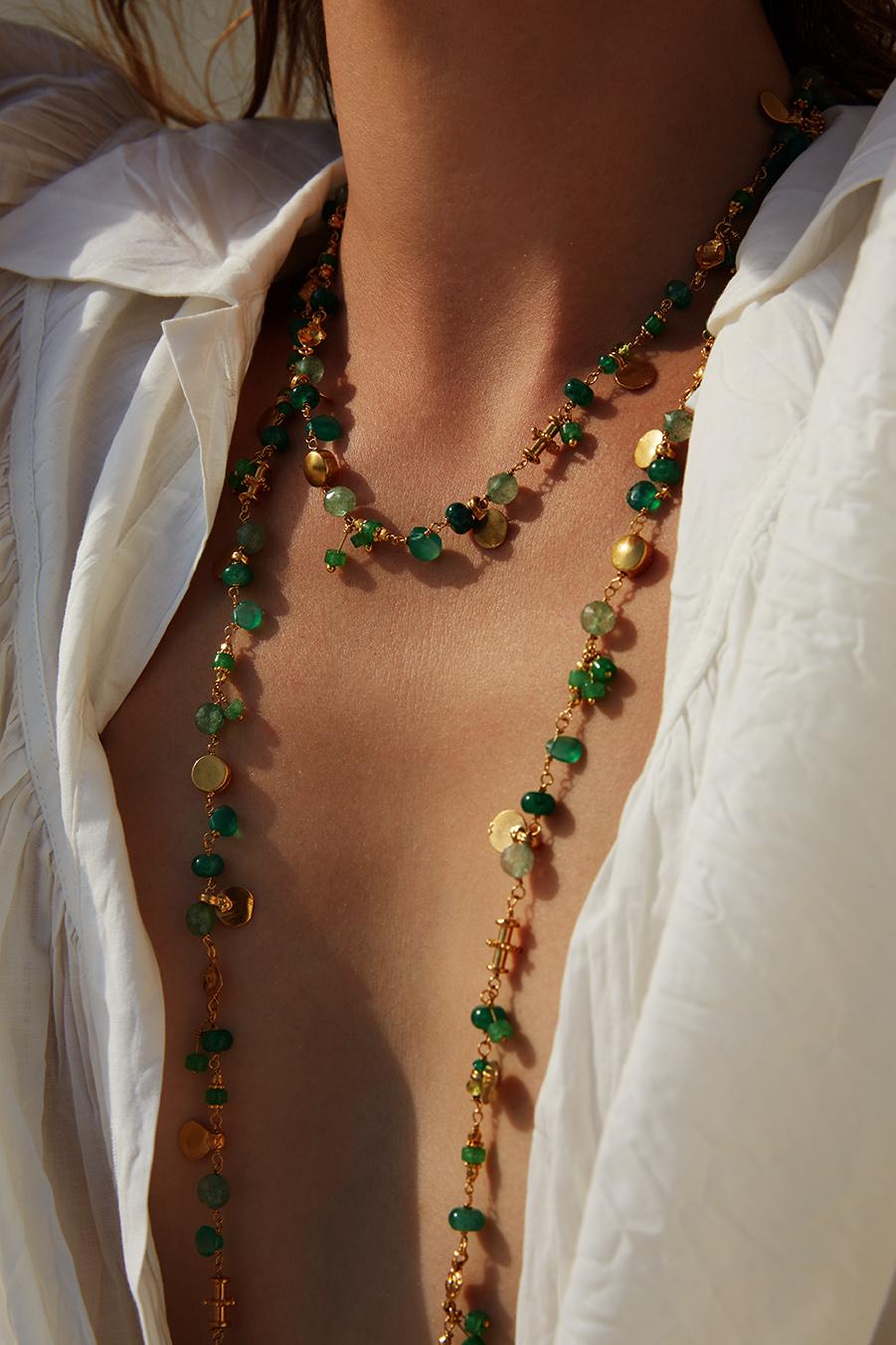 Katerina Makriyianni Green Twisted Necklace/Short