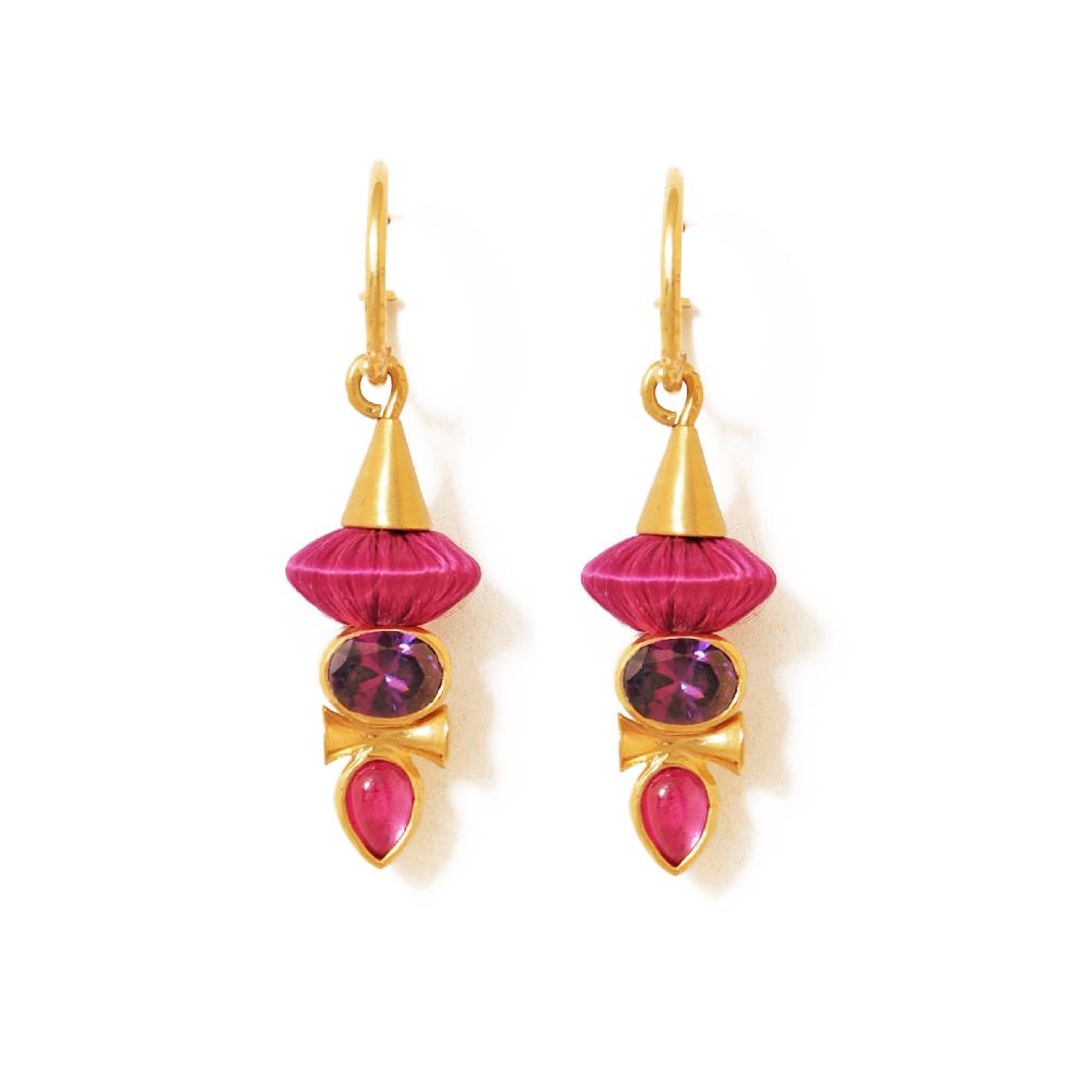 katerina makriyianni Happy Trinity Hoops / Fuchsia