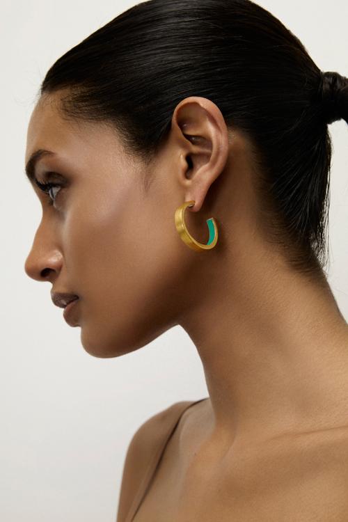 Katerina Makriyianni Inner Hoops Big/ Emerald Green