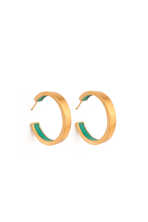 katerina makriyianni Inner Hoops Big/ Emerald Green