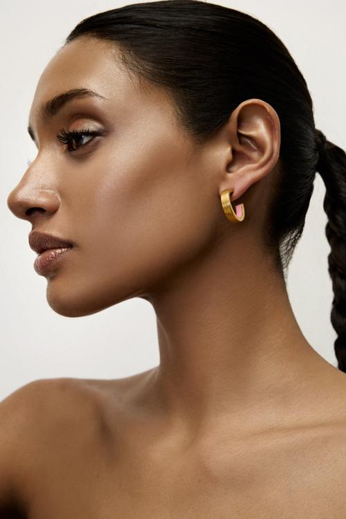 Katerina Makriyianni Inner Hoops Small/ Pink