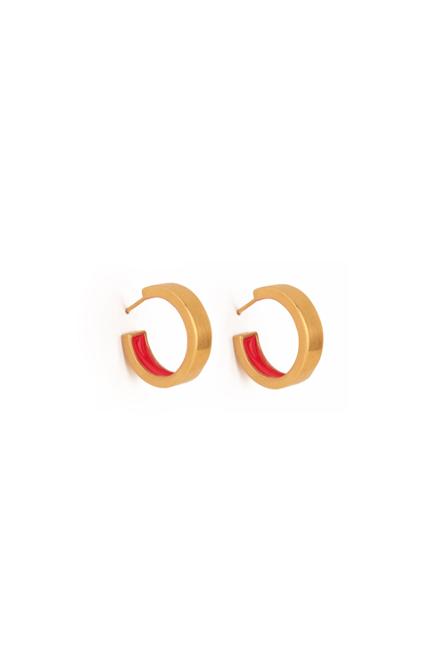 katerina makriyianni Inner Hoops Small/ Red