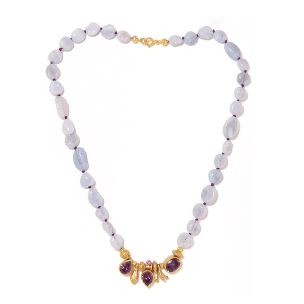 Katerina Makriyianni Knotty Necklace / Purple
