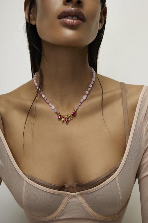Katerina Makriyianni Knotty Necklace / Red