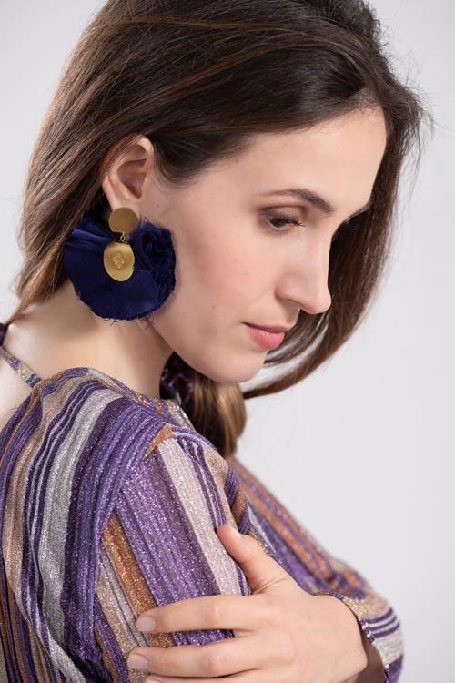 Katerina Makriyianni Mini Silky Fan / Dark Blue