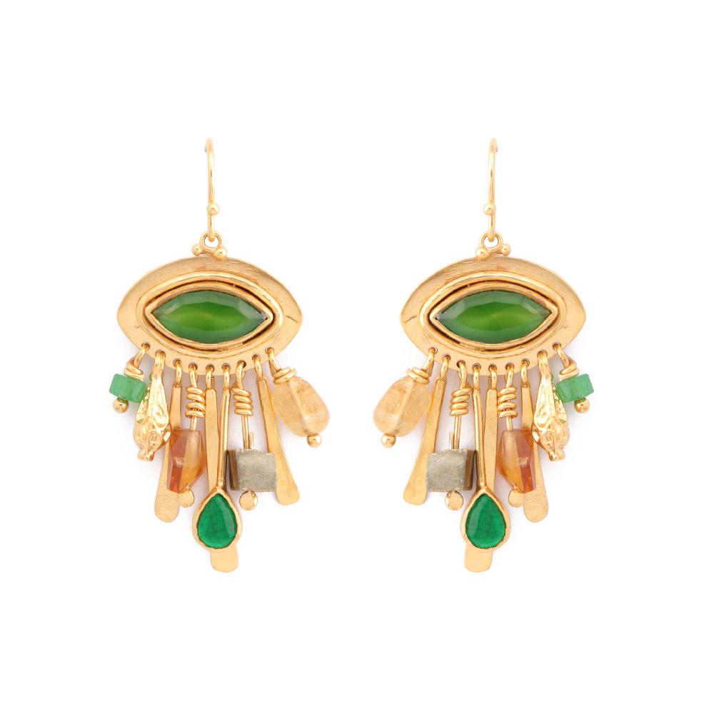 katerina makriyianni Nomad Spirit Earrings / Green