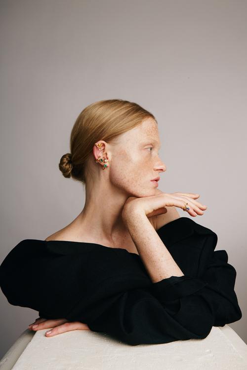 Katerina Makriyianni Petite Drops Cuffs / Red