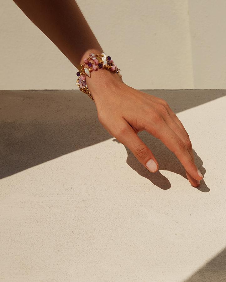 Katerina Makriyianni Pink Twisted Bracelet