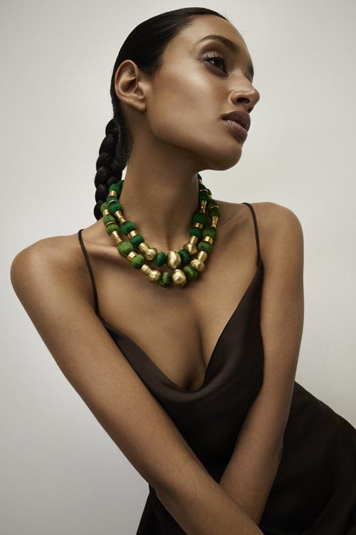 Katerina Makriyianni Silda Necklace/ Dark Green
