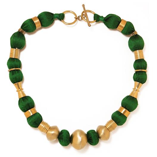 katerina makriyianni Silda Necklace/ Dark Green