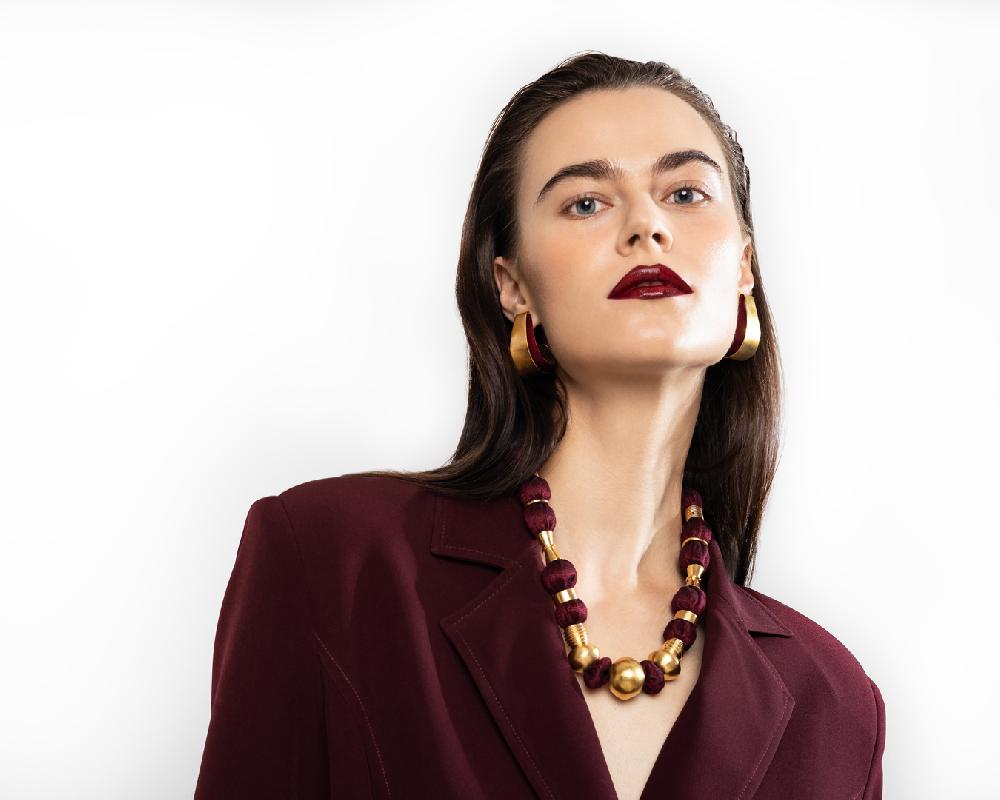 Katerina Makriyianni Silda Necklace/ Dark Wine