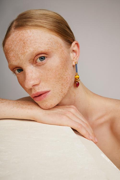 Katerina Makriyianni Silky Drops Earrings / Blue