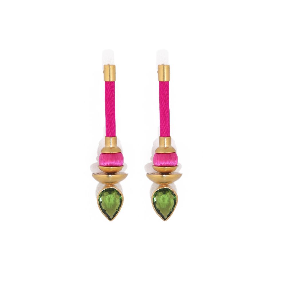 katerina makriyianni Silky Drops Earrings / Fuchsia