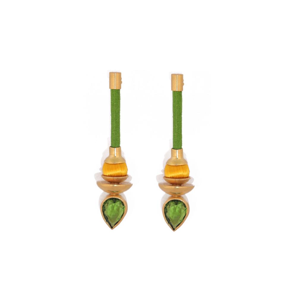 katerina makriyianni Silky Drops Earrings / Green