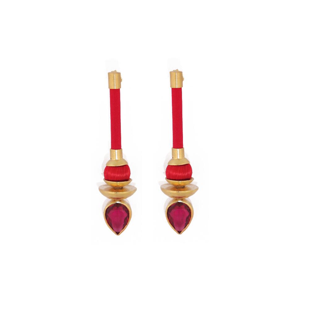 katerina makriyianni Silky Drops Earrings / Red