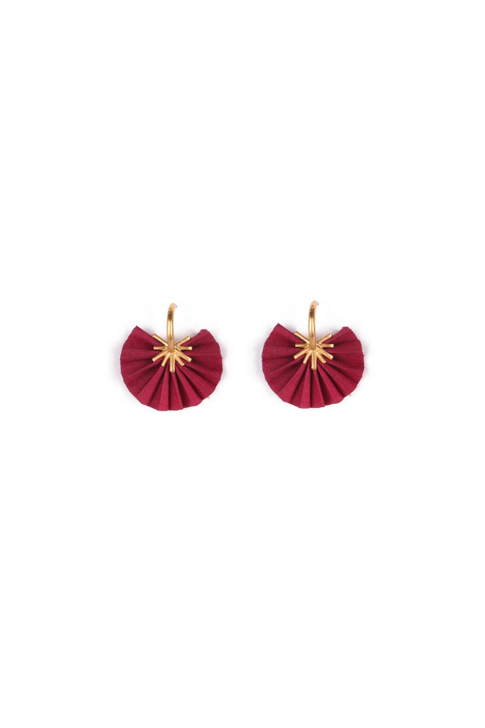 katerina makriyianni Sparkle Mini Hoops / Bordeaux