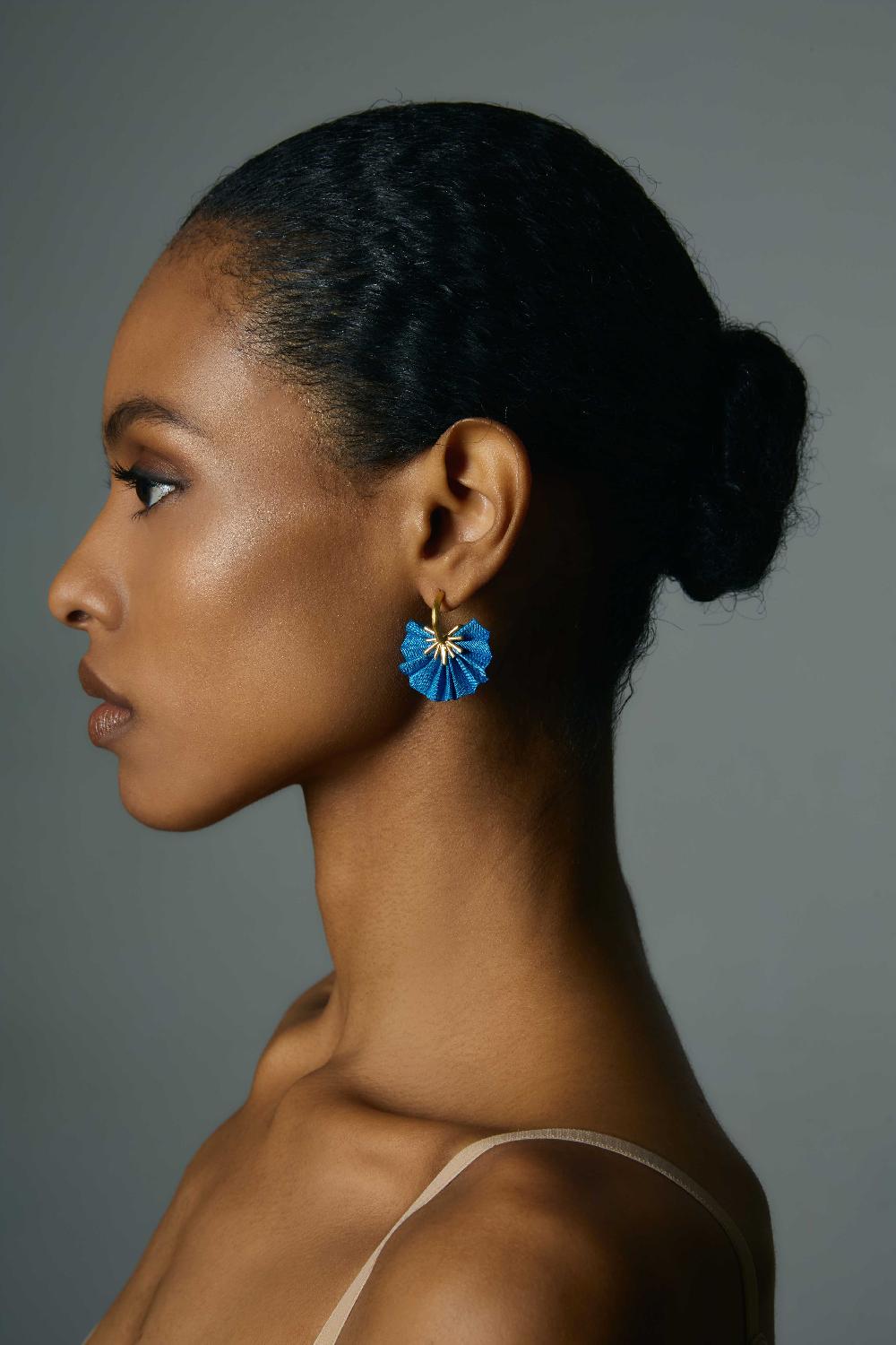 Katerina Makriyianni Sparkle Mini Hoops / Sky Blue