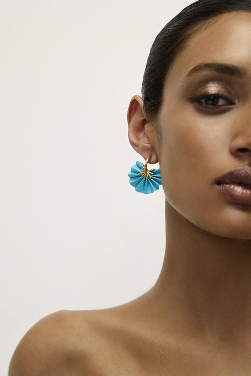 Katerina Makriyianni Sparkle Mini Hoops / Turquoise