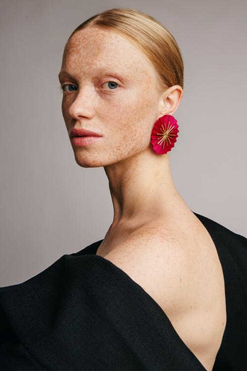 Katerina Makriyianni Star Earrings / Fuchsia
