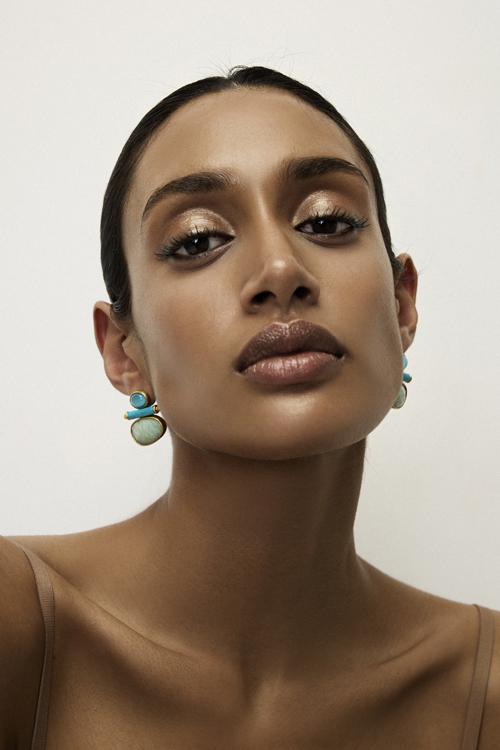 Katerina Makriyianni Triple Joy Studs/ Amazonite