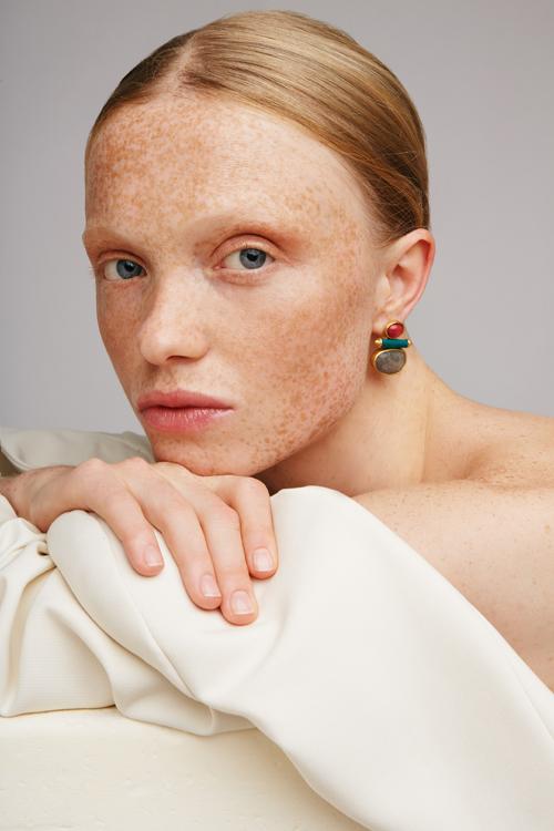 Katerina Makriyianni Triple Joy Studs/ Labradorite