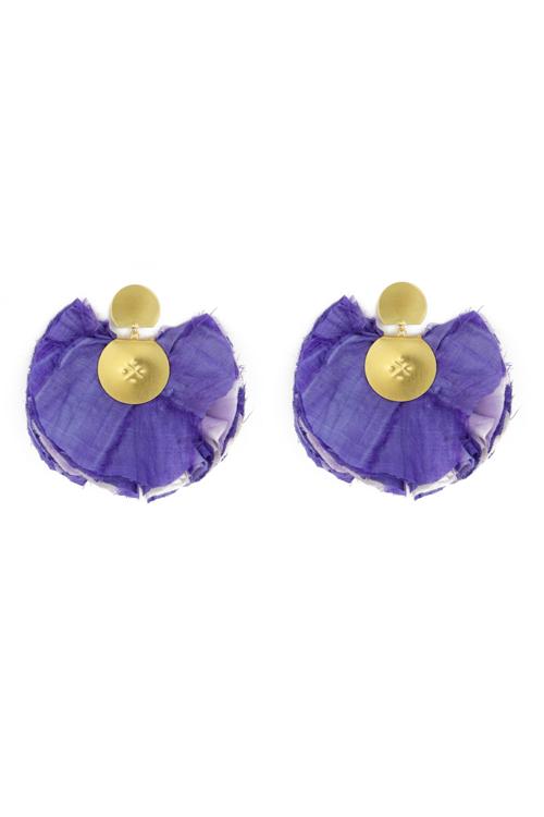 katerina makriyianni Mini Silky Fan Earrings / Violet
