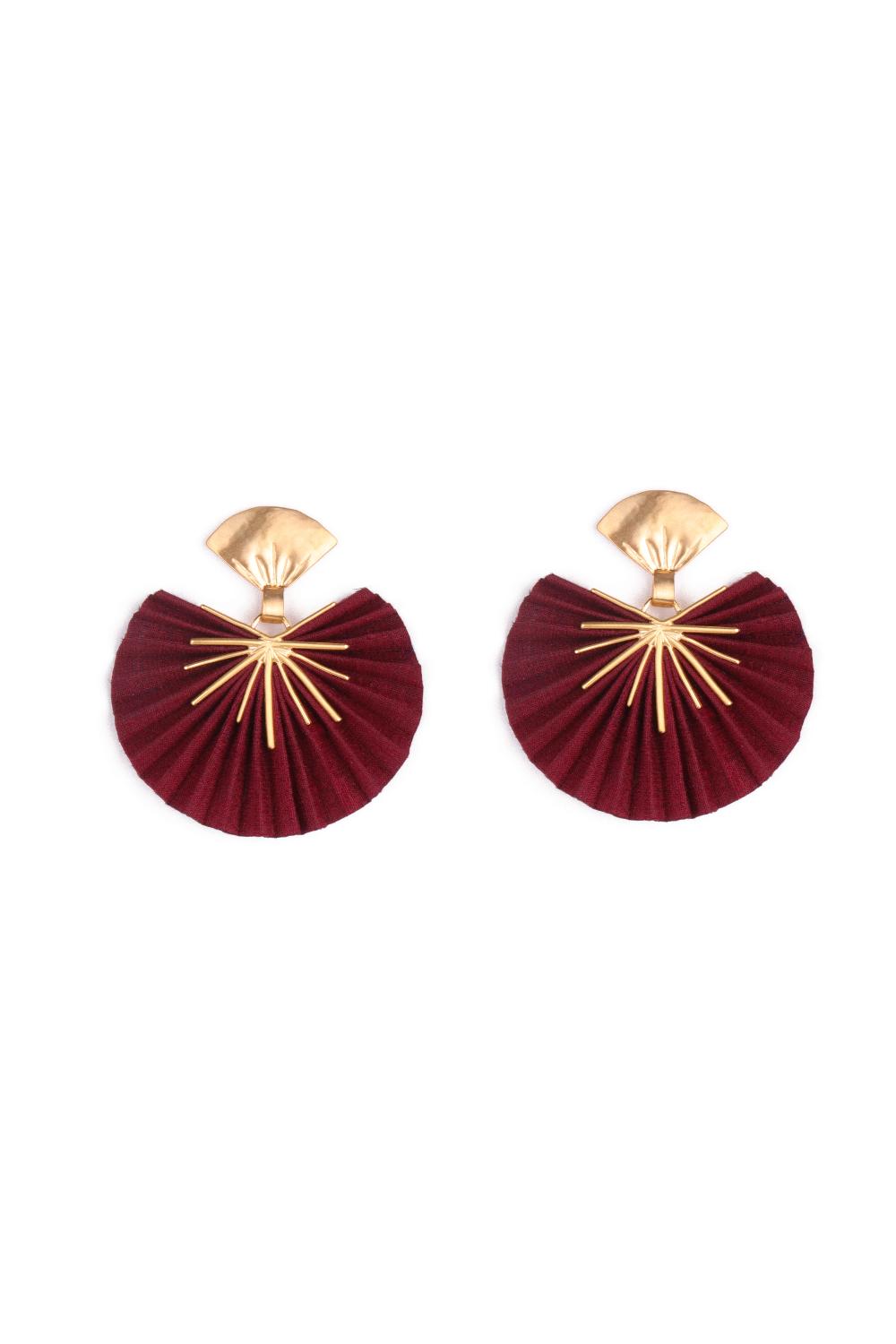 katerina makriyianni Sparkle Fan Earrings Small / Dark Wine