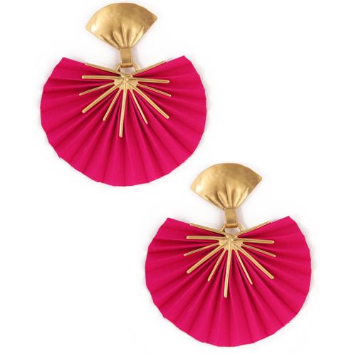 katerina makriyianni Sparkle fan earrings small / Fuchsia