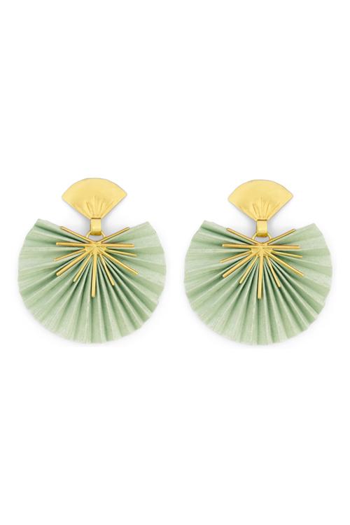 katerina makriyianni Sparkle Fan Earrings Small / Pistachio