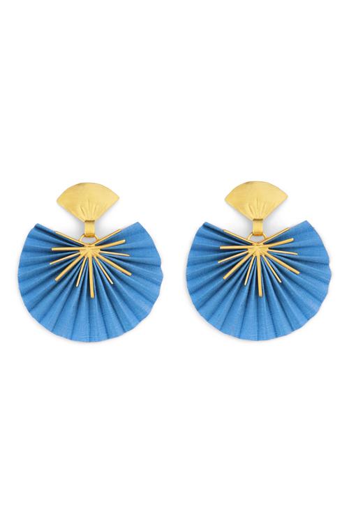 katerina makriyianni Sparkle Fan Earrings Small / Sky Blue
