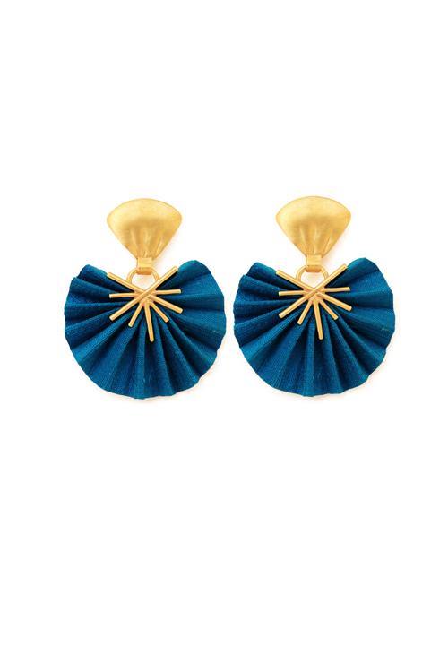 katerina makriyianni Sparkle Mini Fan xs Earrings/Dark Turquoise