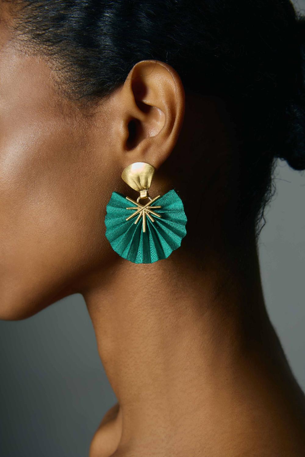 Katerina Makriyianni Sparkle Mini Fan XS Earrings/ Mint