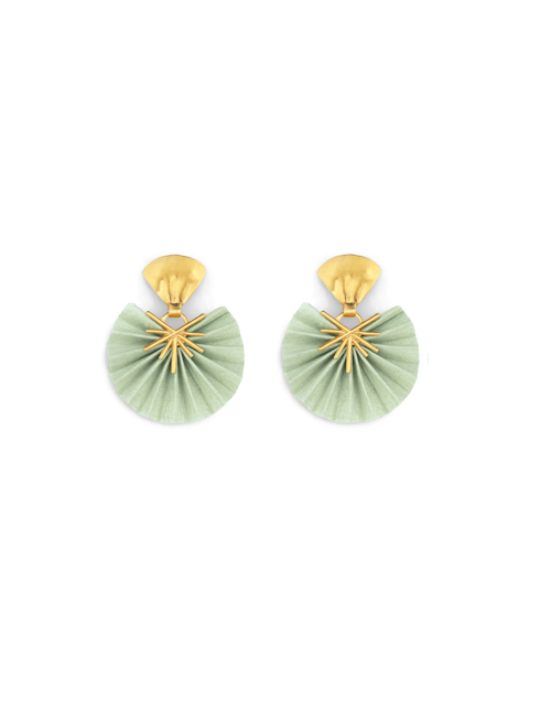 katerina makriyianni Sparkle Mini Fan XS Earrings/Pistachio