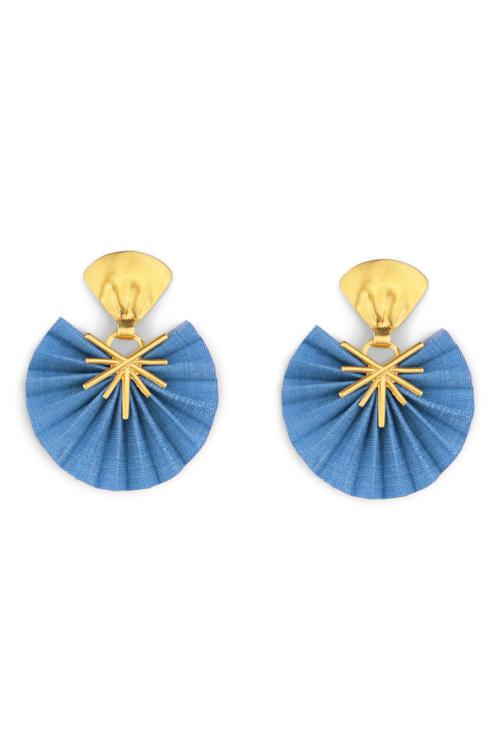 katerina makriyianni Sparkle Mini Fan XS Earrings/ Sky Blue
