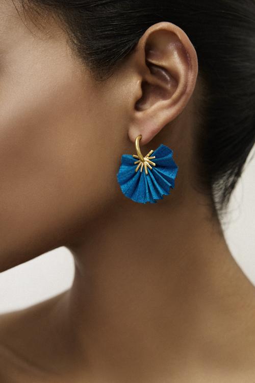 Katerina Makriyianni Sparkle Mini Hoops / Dark Turquoise