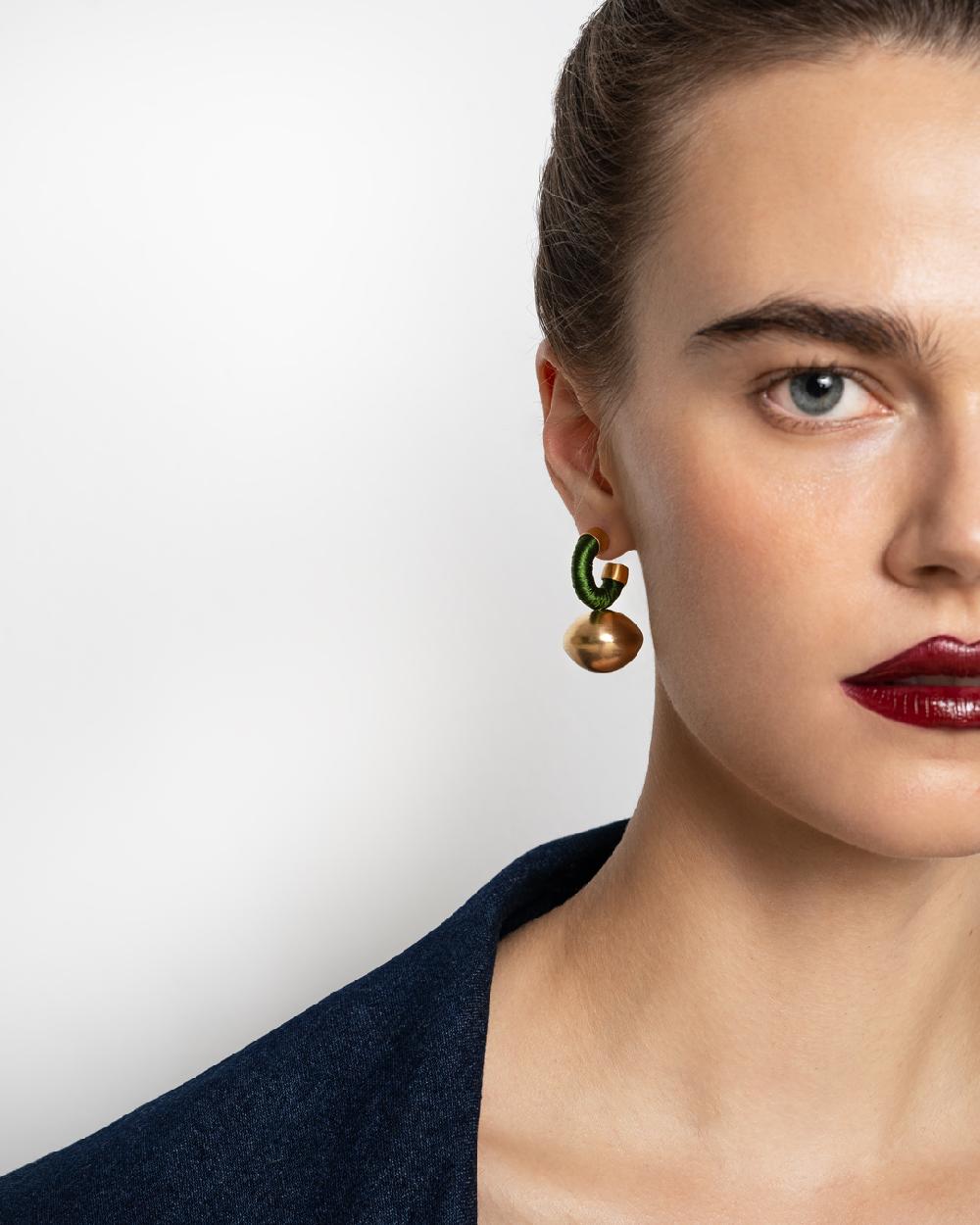 Katerina Makriyianni Sphera Hoops Small / Light Green