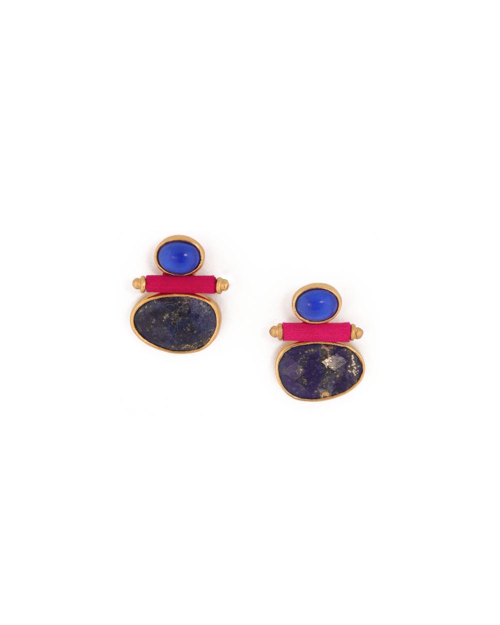 katerina makriyianni Triple Joy Studs/ Lapis Lazulis