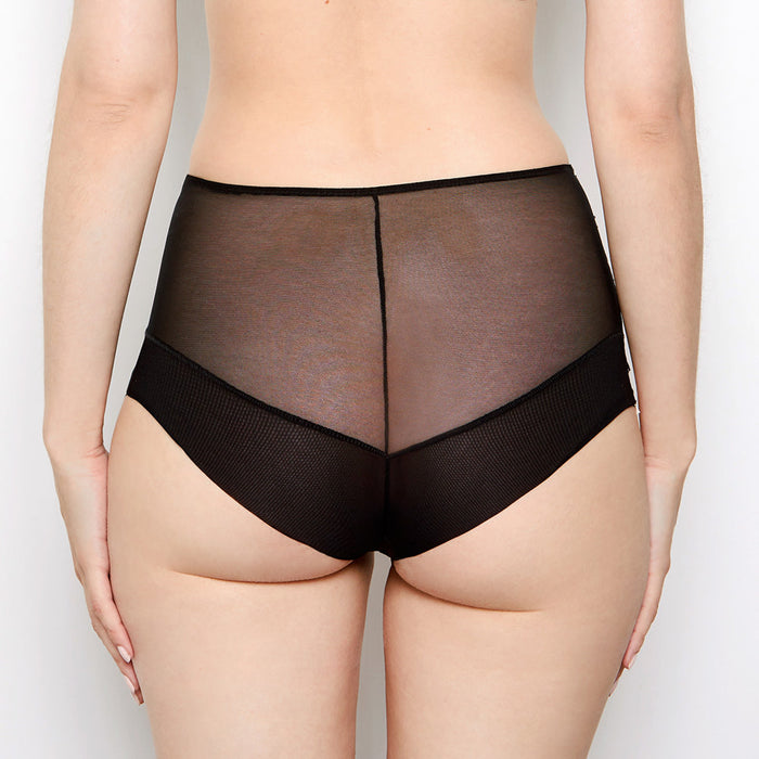 Katherine Hamilton Abbie Black Eyelash Lace High Waisted Knickers